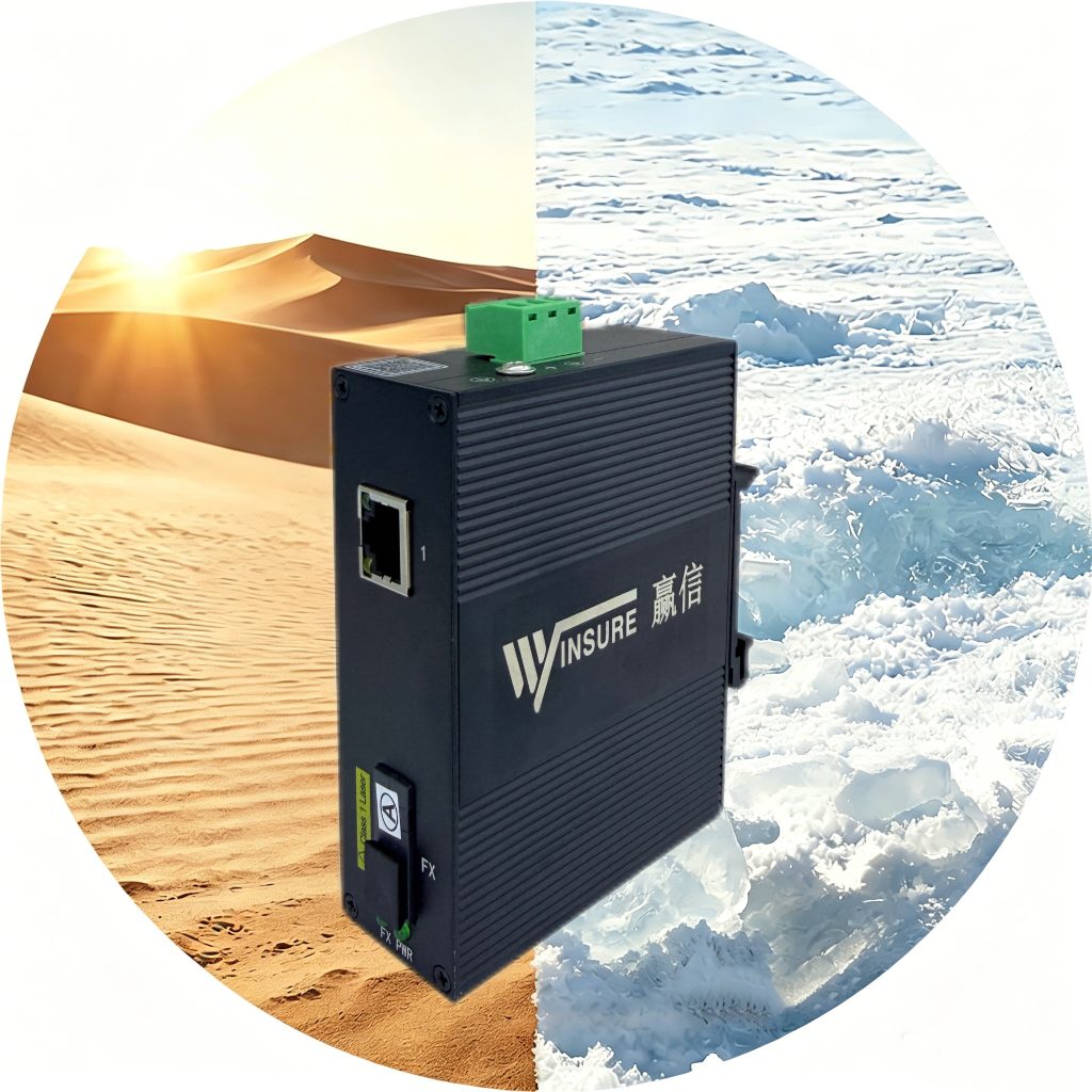wsCom100-1TXST-1TX/DC-INT carrier-grade fiber optic media converter – Winsure