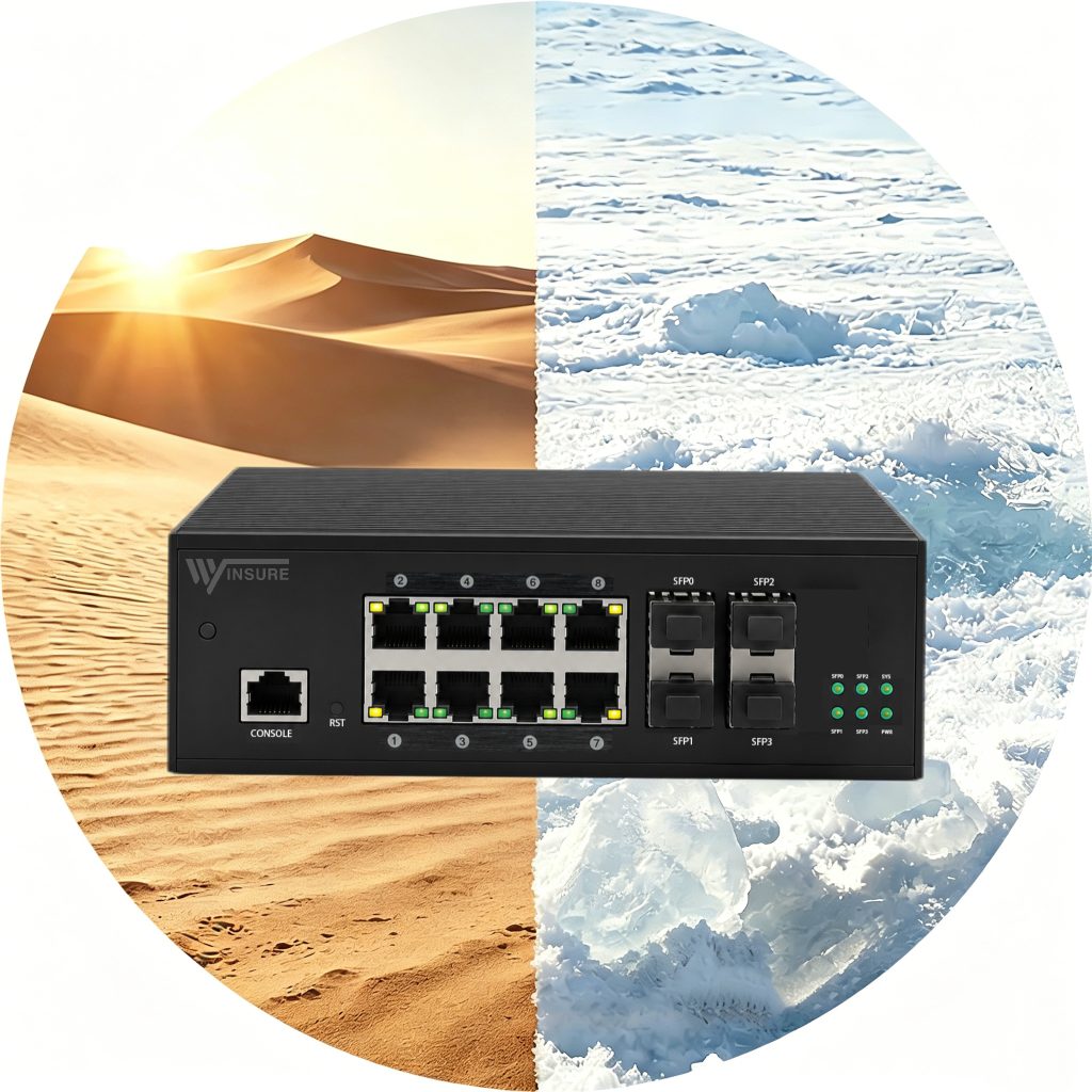 wsCom3028G-4GSFP-8G/DC-INT managed industrial Ethernet switch – Winsure