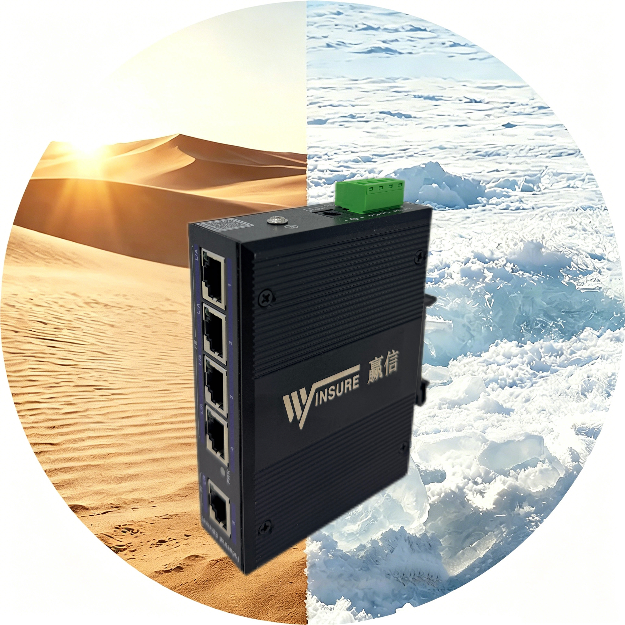 wsCom105-5TX/DC-INT unmanaged industrial Ethernet switch – Winsure