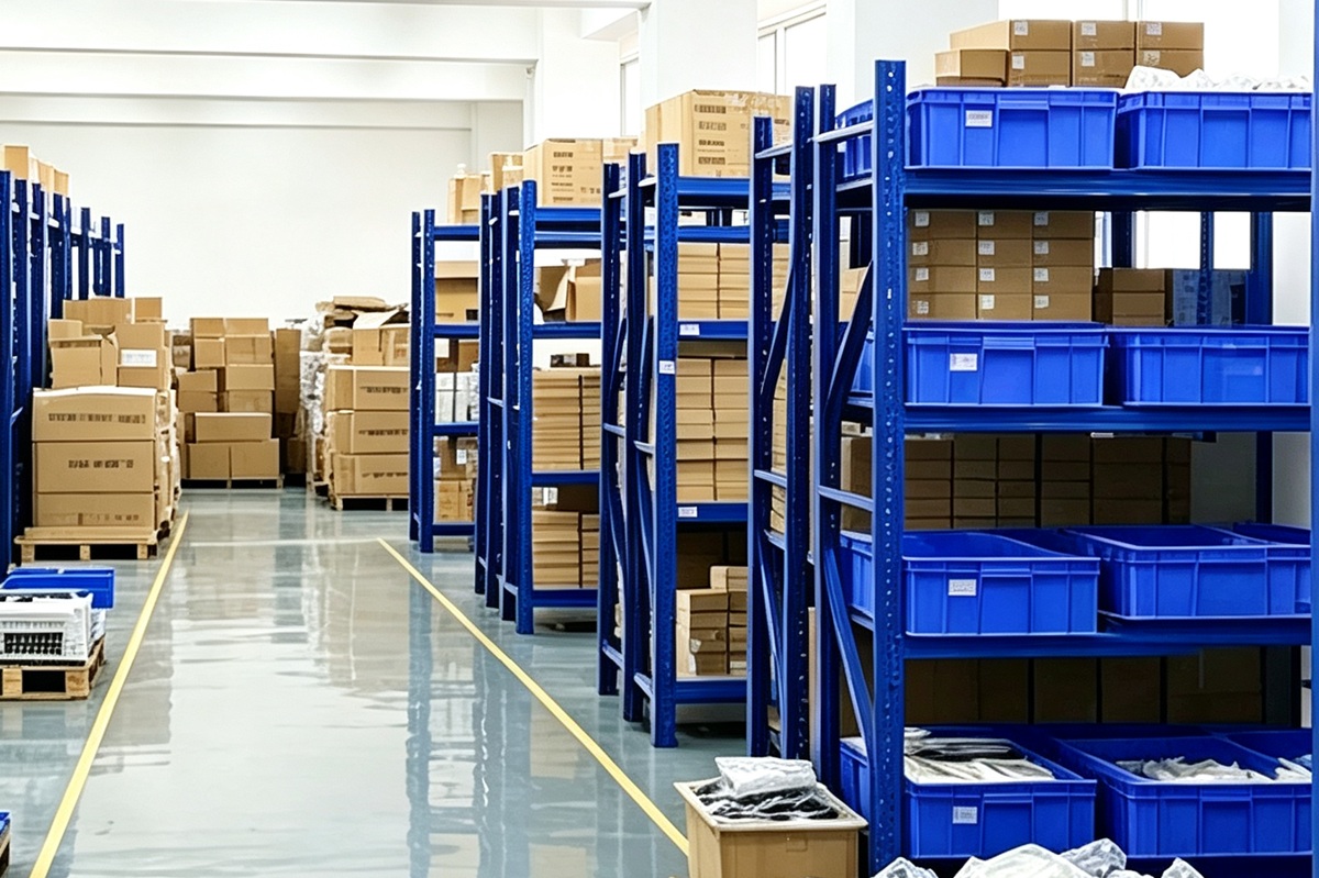 Winsure component warehouse with stocked shelves