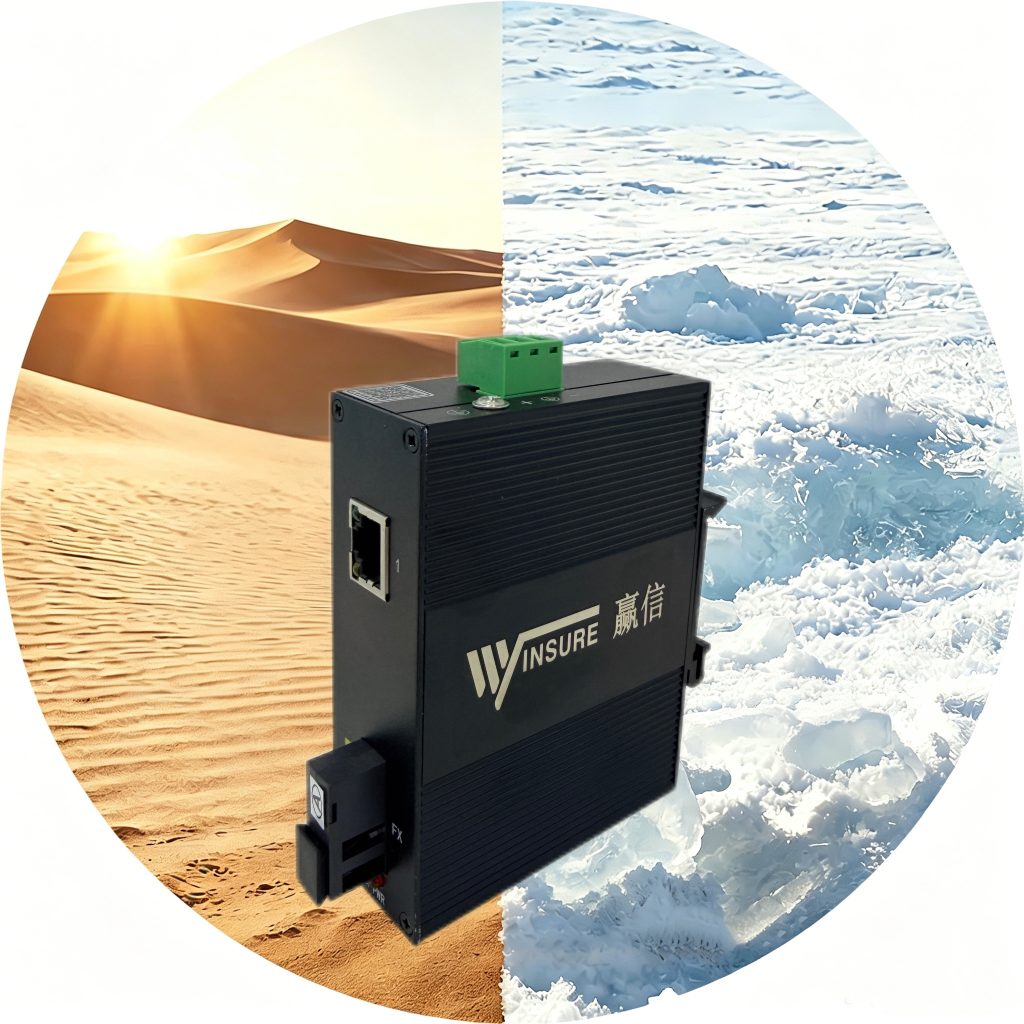 wsCom1000-1GST-1G/DC-INT industrial fiber optic media converter – Winsure