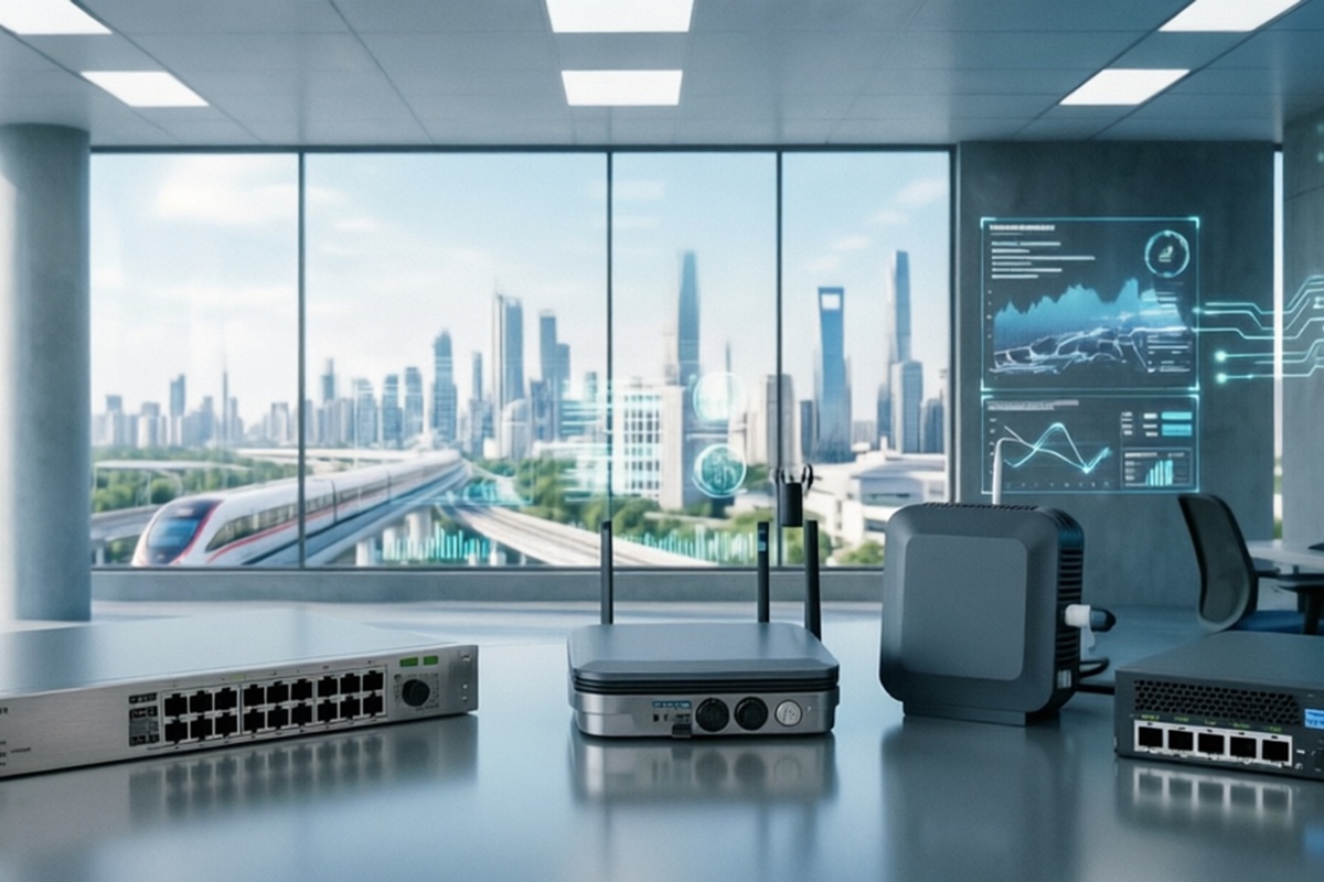 Winsure network switches installed in an office environment