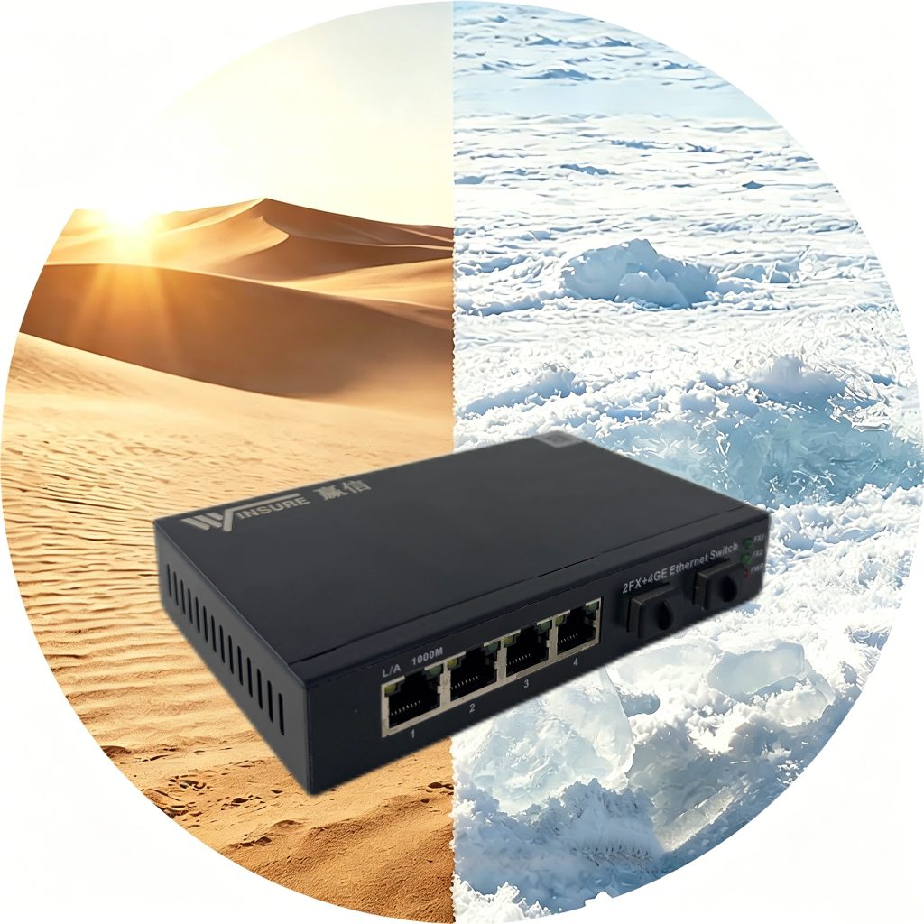 WS1005-2GSFP-4G/DC-INT carrier-grade fiber optic media converter – Winsure