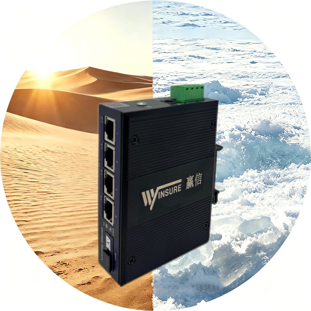 wsCom309-1TXST-4TX/DC-INT industrial fiber optic media converter – Winsure