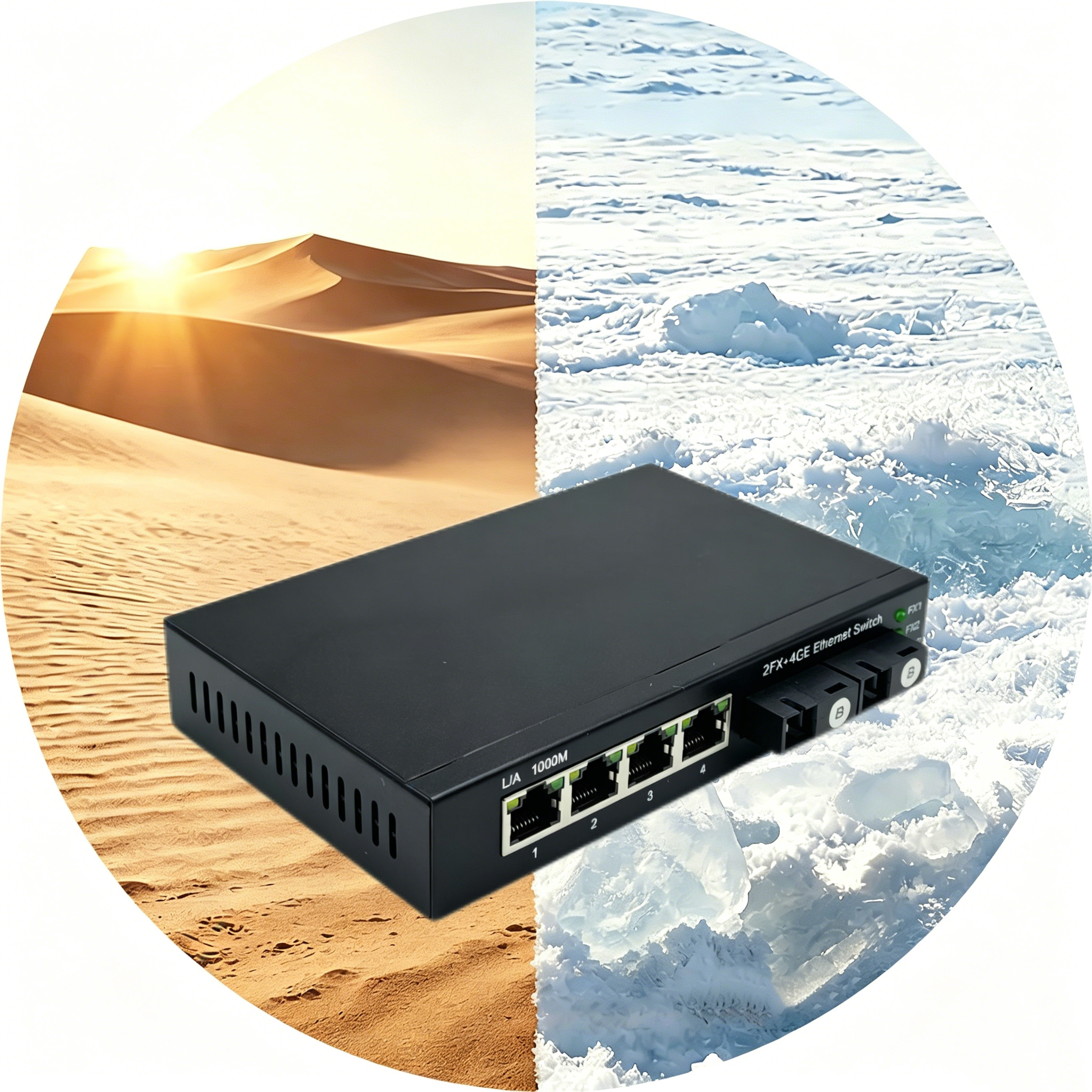 WS1005-2GSC-4G/DC-INT carrier-grade fiber optic media converter – Winsure