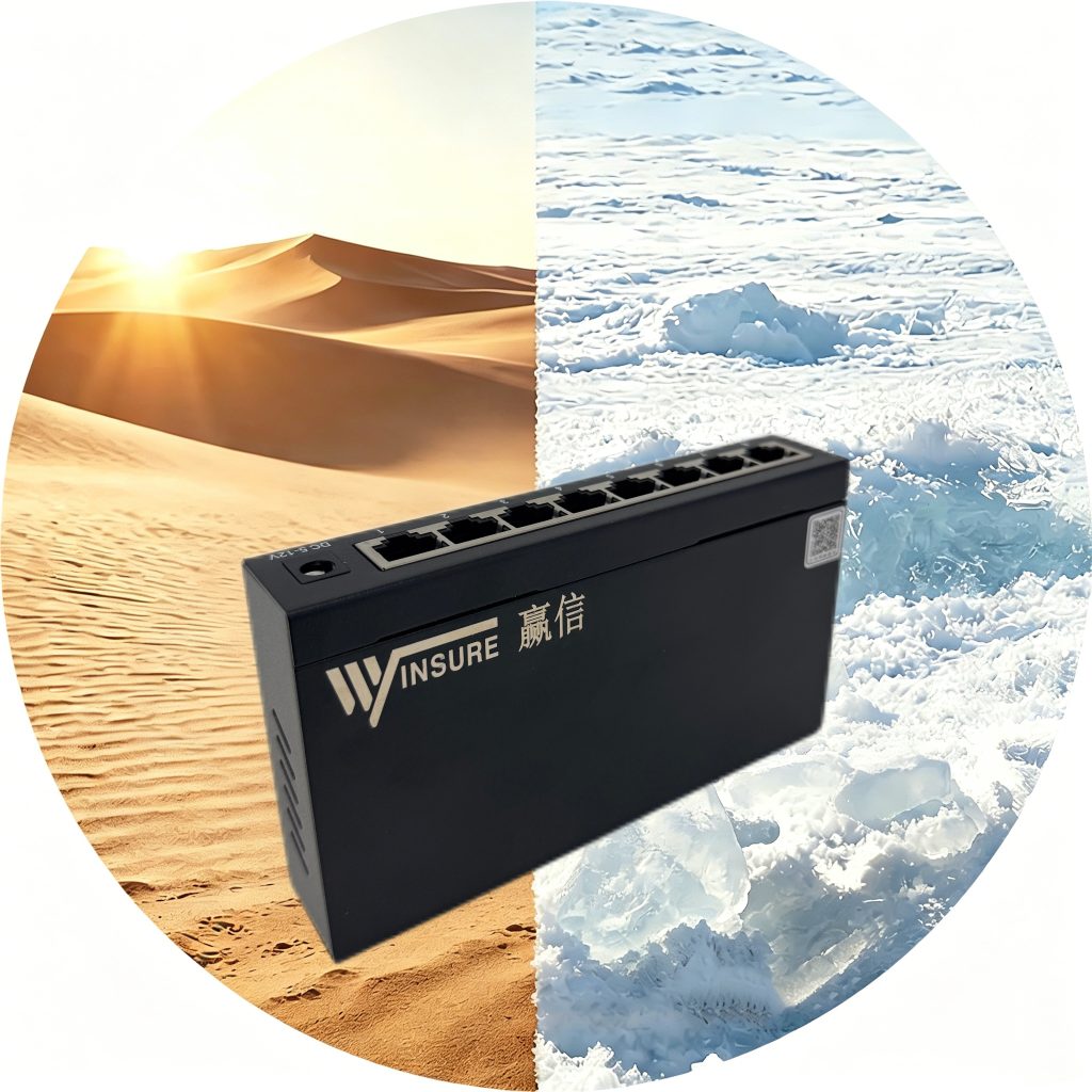 wsCom309-8TX/DC-INT unmanaged industrial Ethernet switch – Winsure
