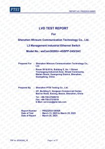 CE LVD test report PRSZ25031309SR for industrial Ethernet switches