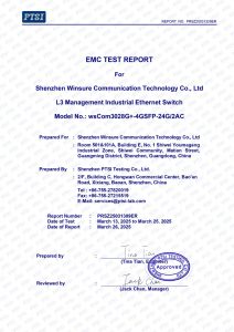 CE EMC test report PRSZ25031309ER for industrial Ethernet switches